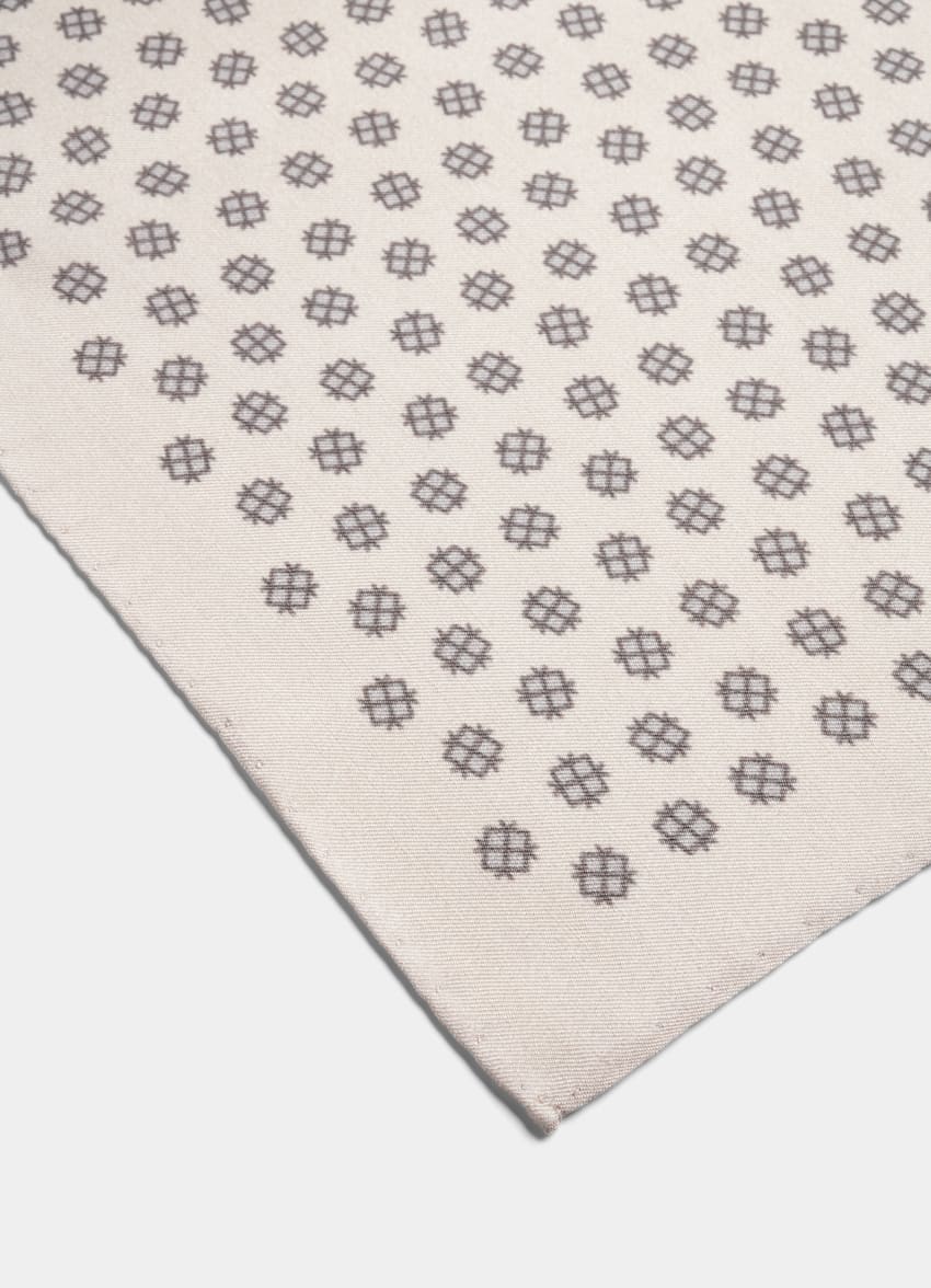 Light Brown Graphic Pocket Square