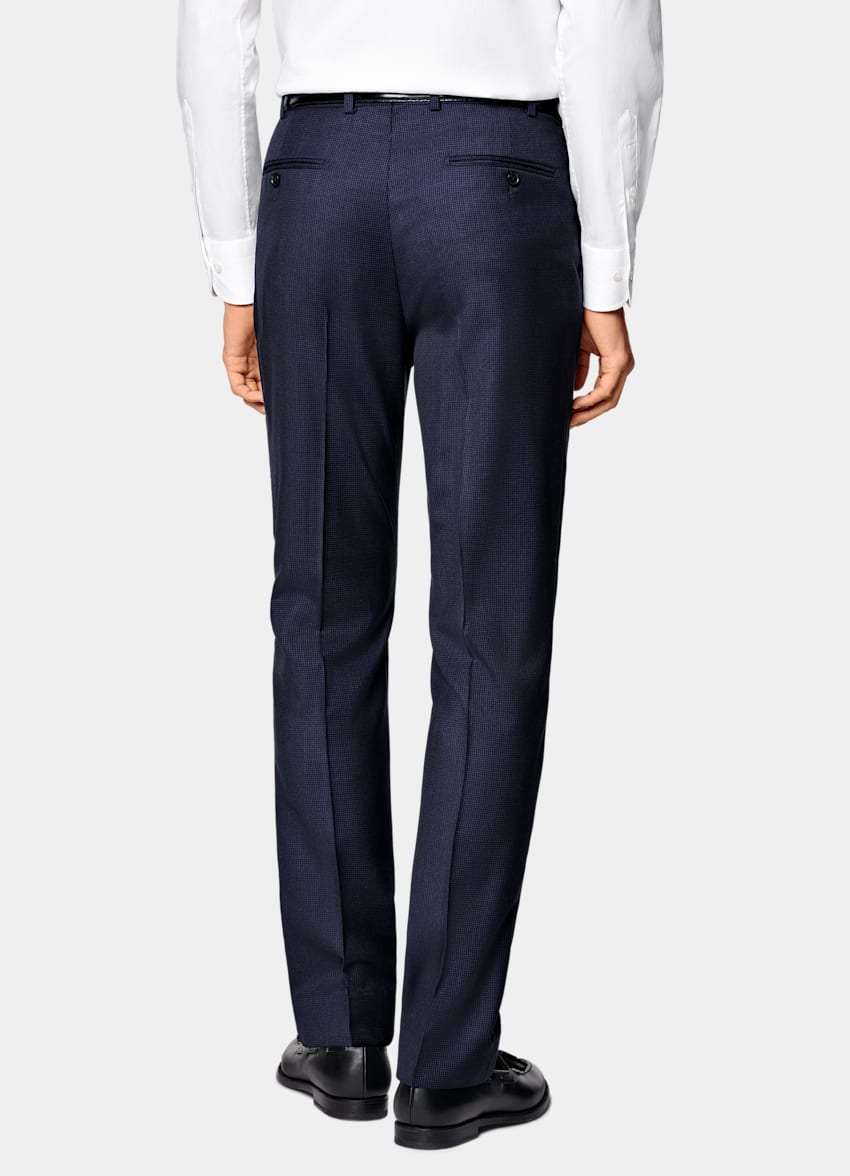 Navy Houndstooth Tailored Fit Havana Suit