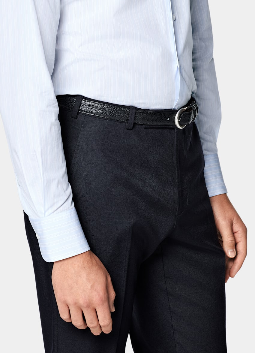 Light Blue Striped Tailored Fit Shirt