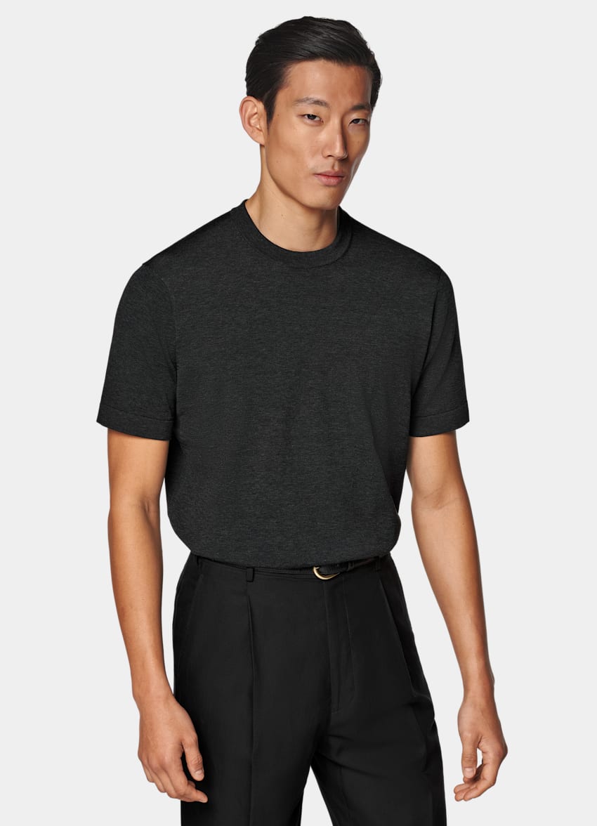 Dark Grey Short Sleeve Crewneck