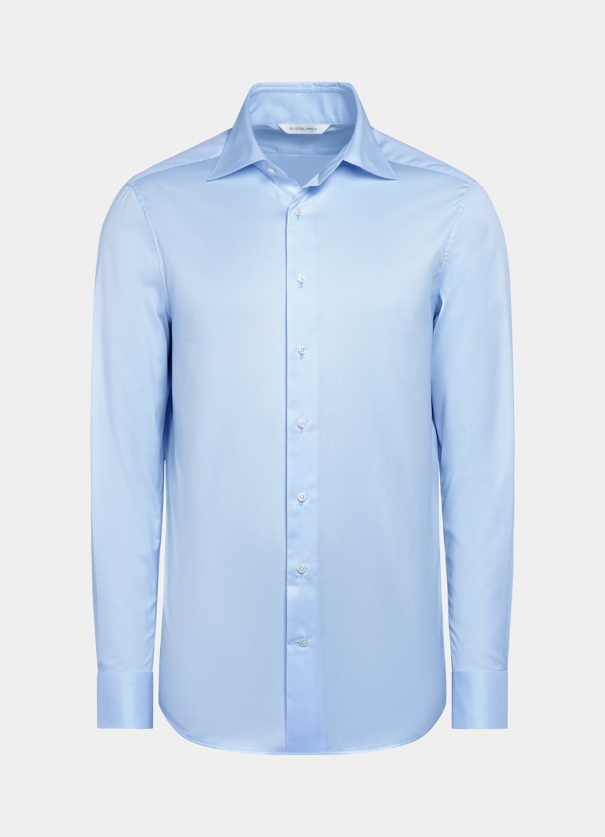 Light Blue Twill Tailored Fit Shirt