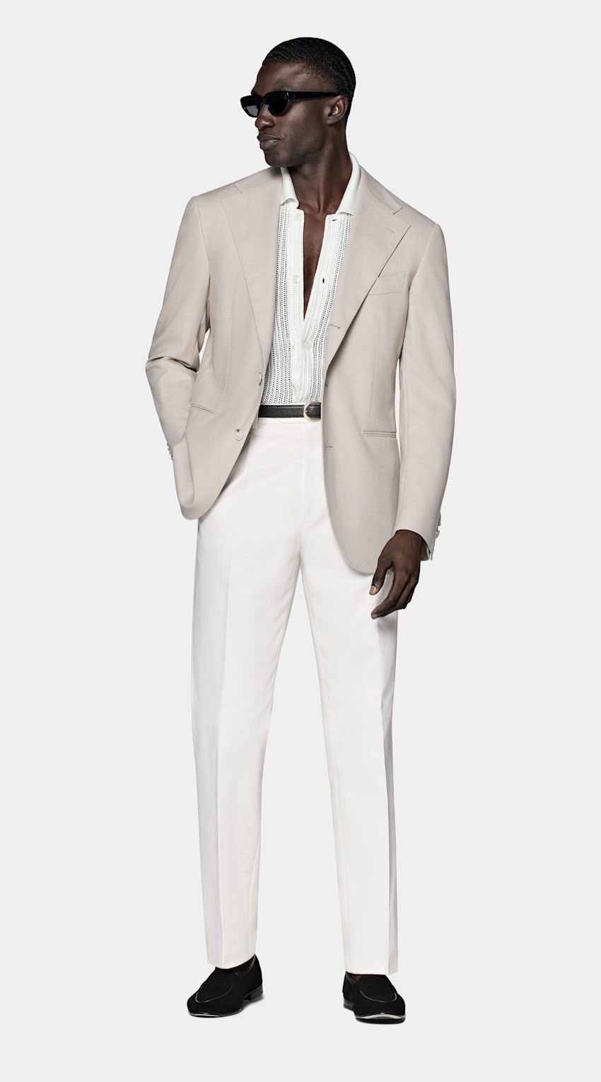 Light Taupe Relaxed Fit Roma Suit Jacket