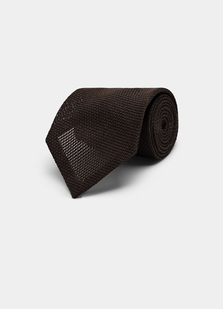 Dark Brown Grenadine Tie