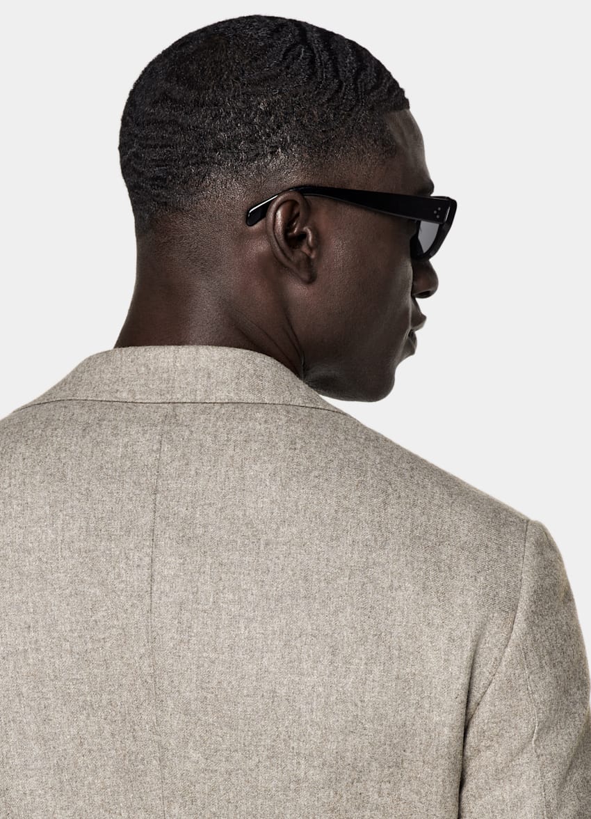 Taupe Relaxed Fit Roma Suit Jacket