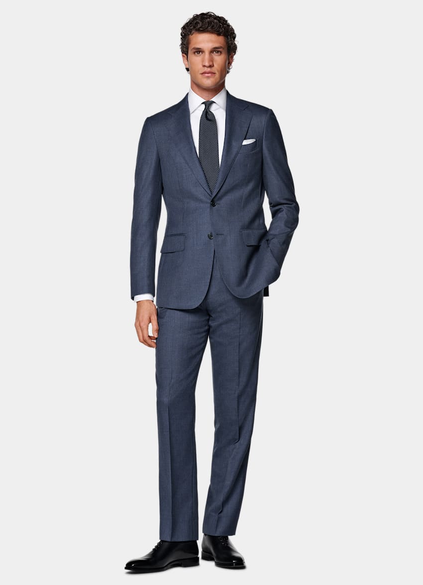 Mid Blue Tailored Fit Havana Suit