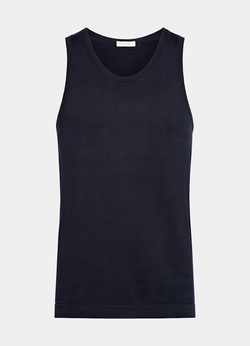 Navy Knitted Tank Top