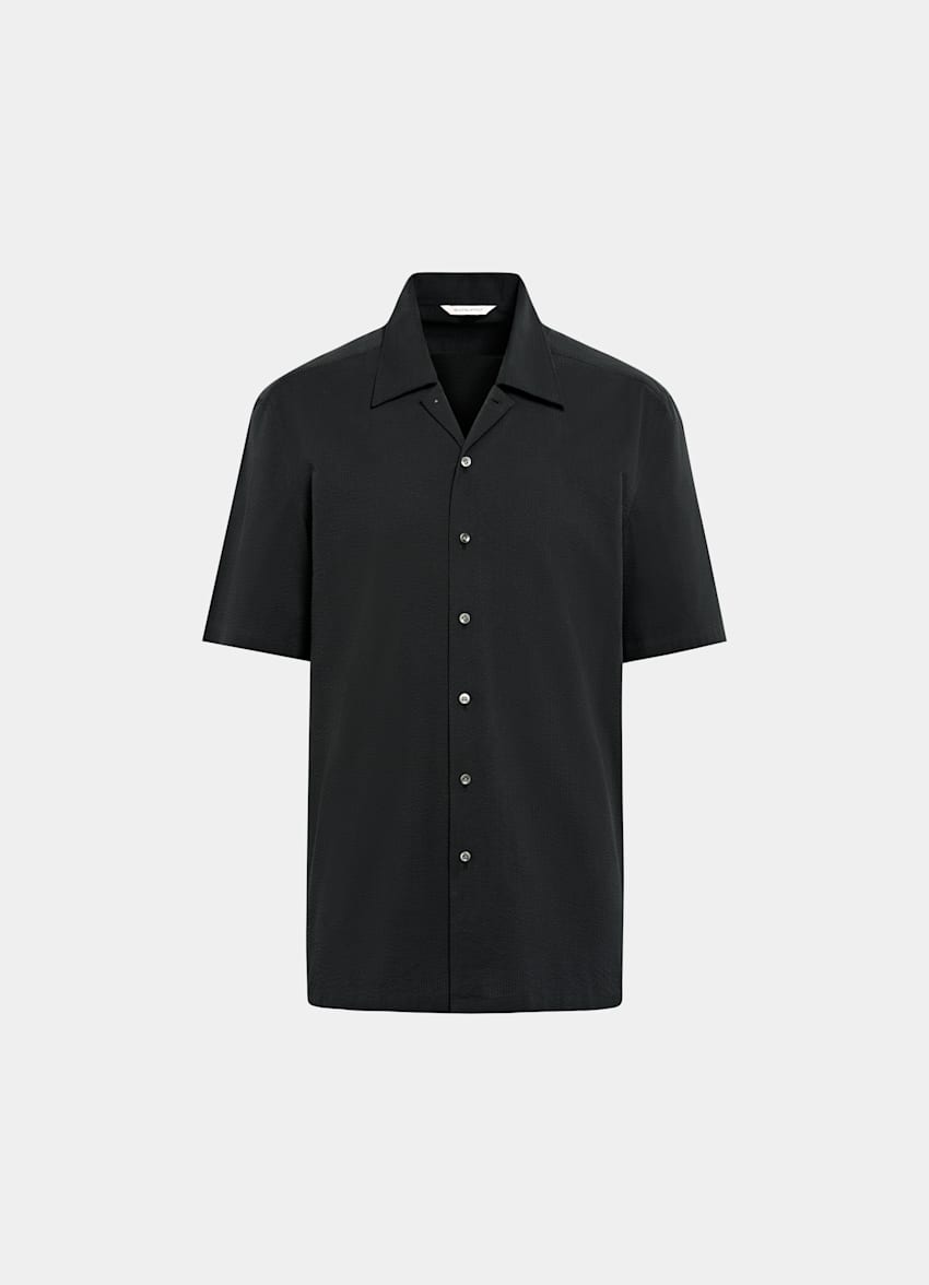 White Striped Tailored Fit Short Sleeve Shirt