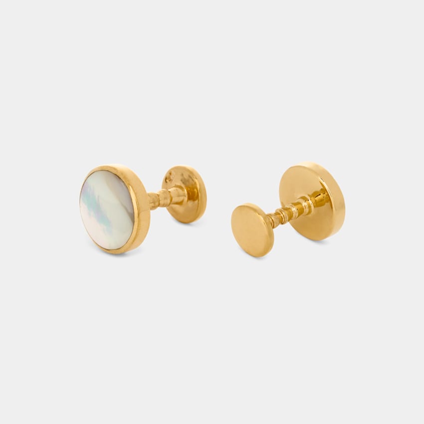 Gold Round Cufflinks