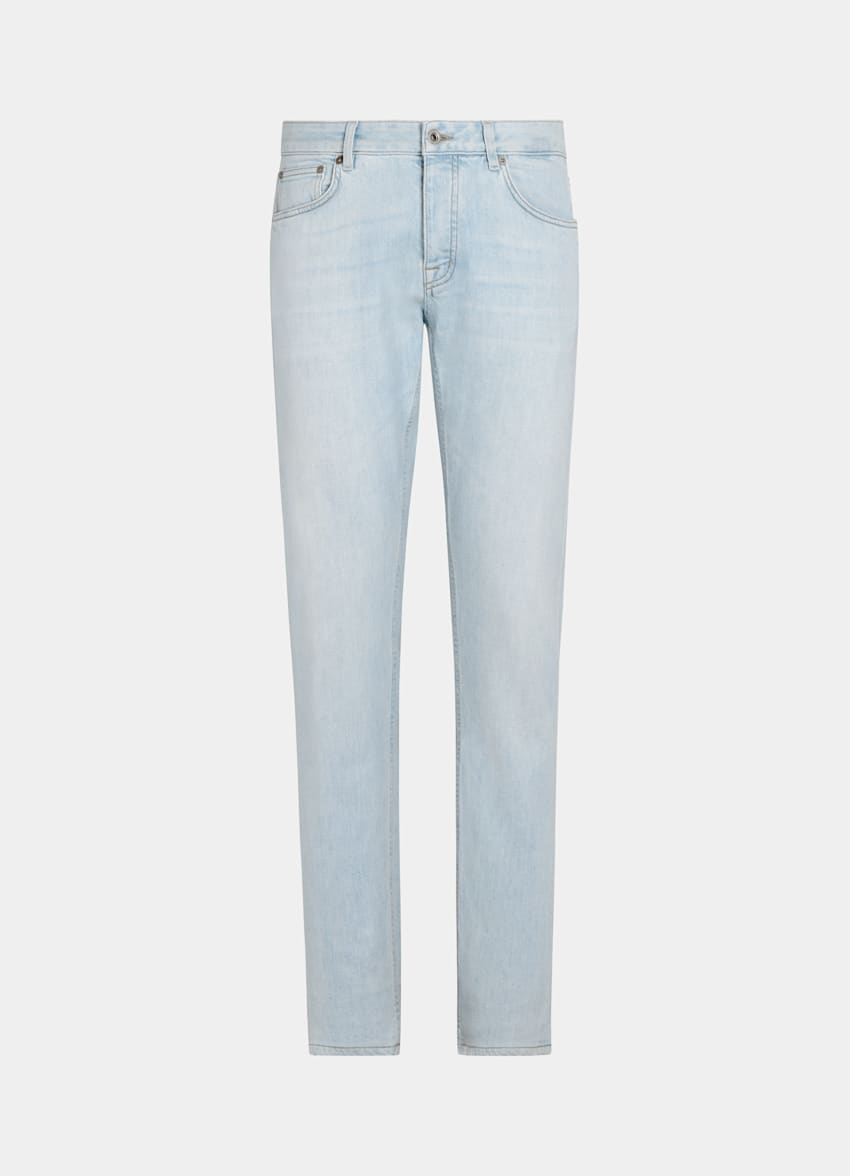 Light Blue Slim Leg Tapered Jeans