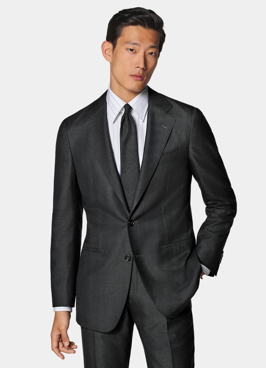 Dark Grey Tailored Fit Havana Suit