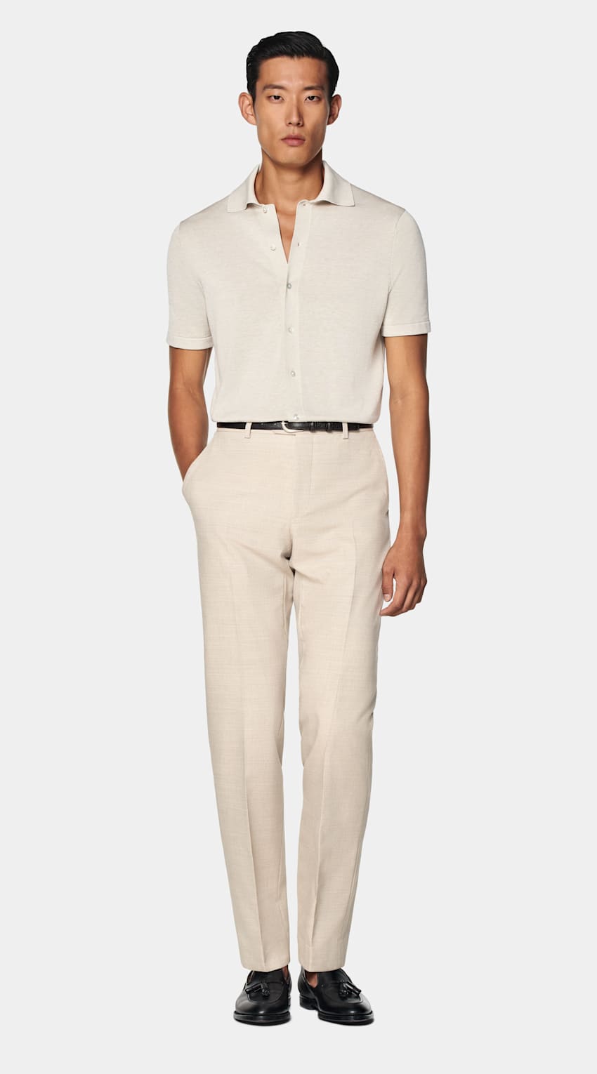 Sand Polo Cardigan