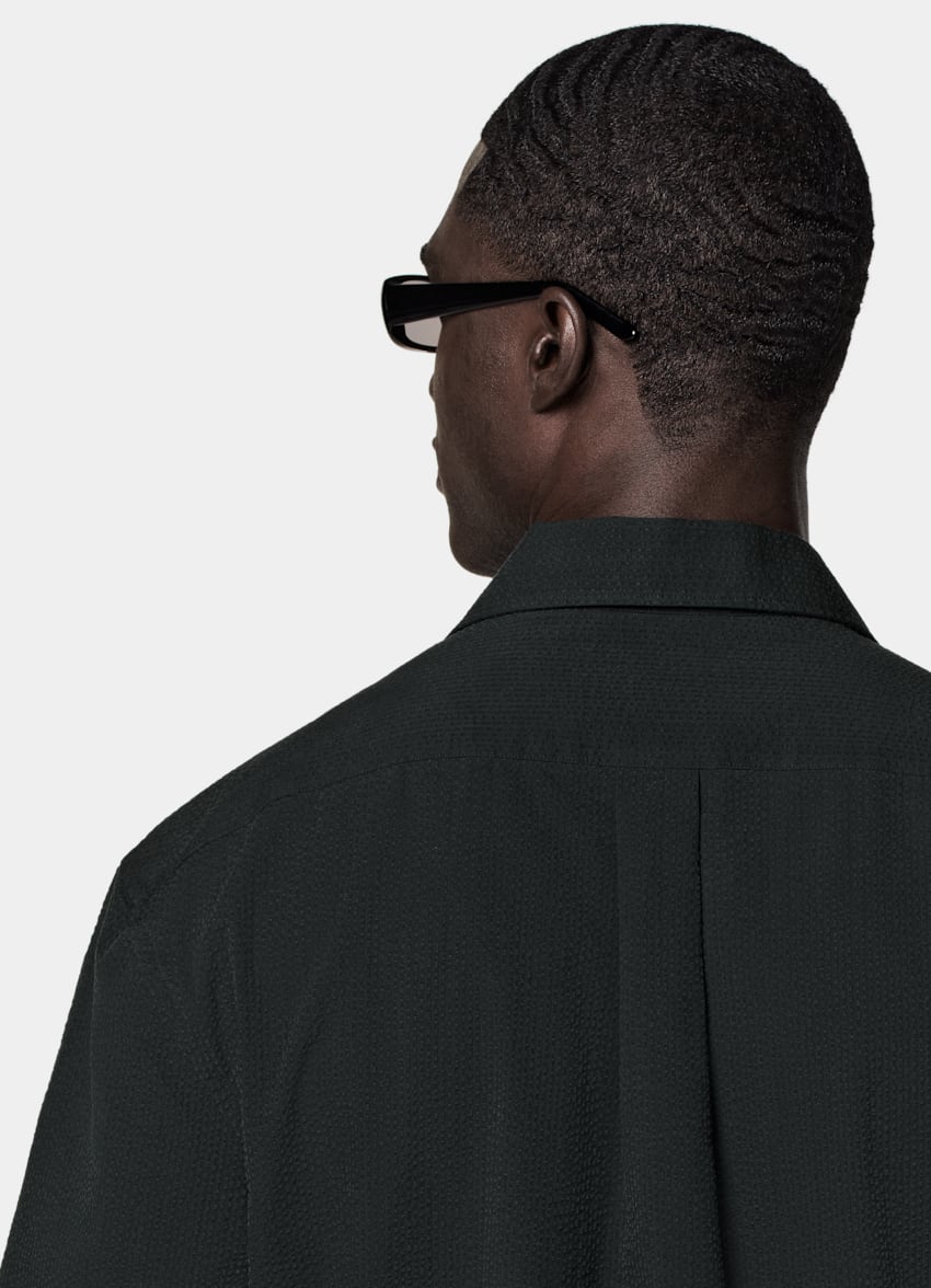 Black Tailored Fit Short Sleeve Shirt