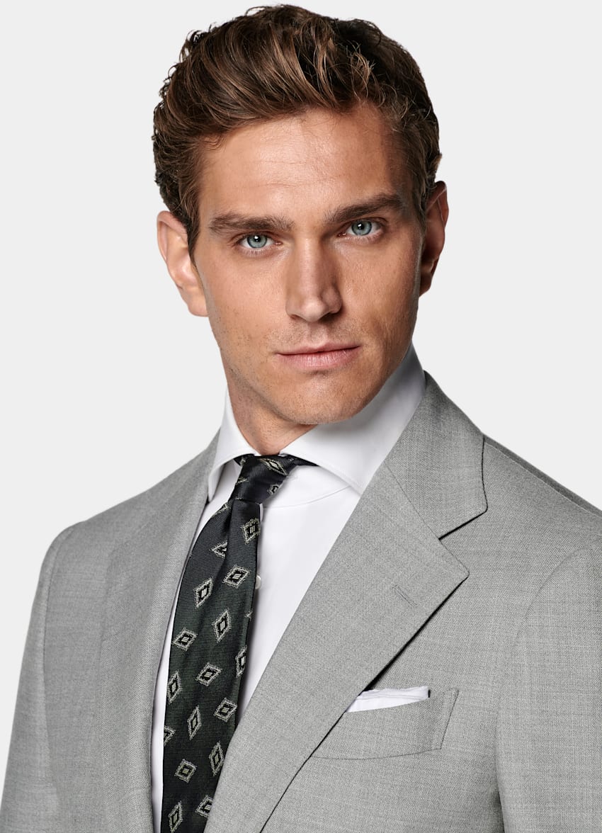 Light Grey Tailored Fit Havana Suit