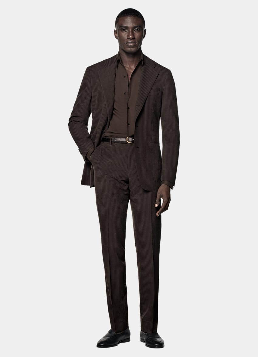Dark Brown Relaxed Fit Roma Suit
