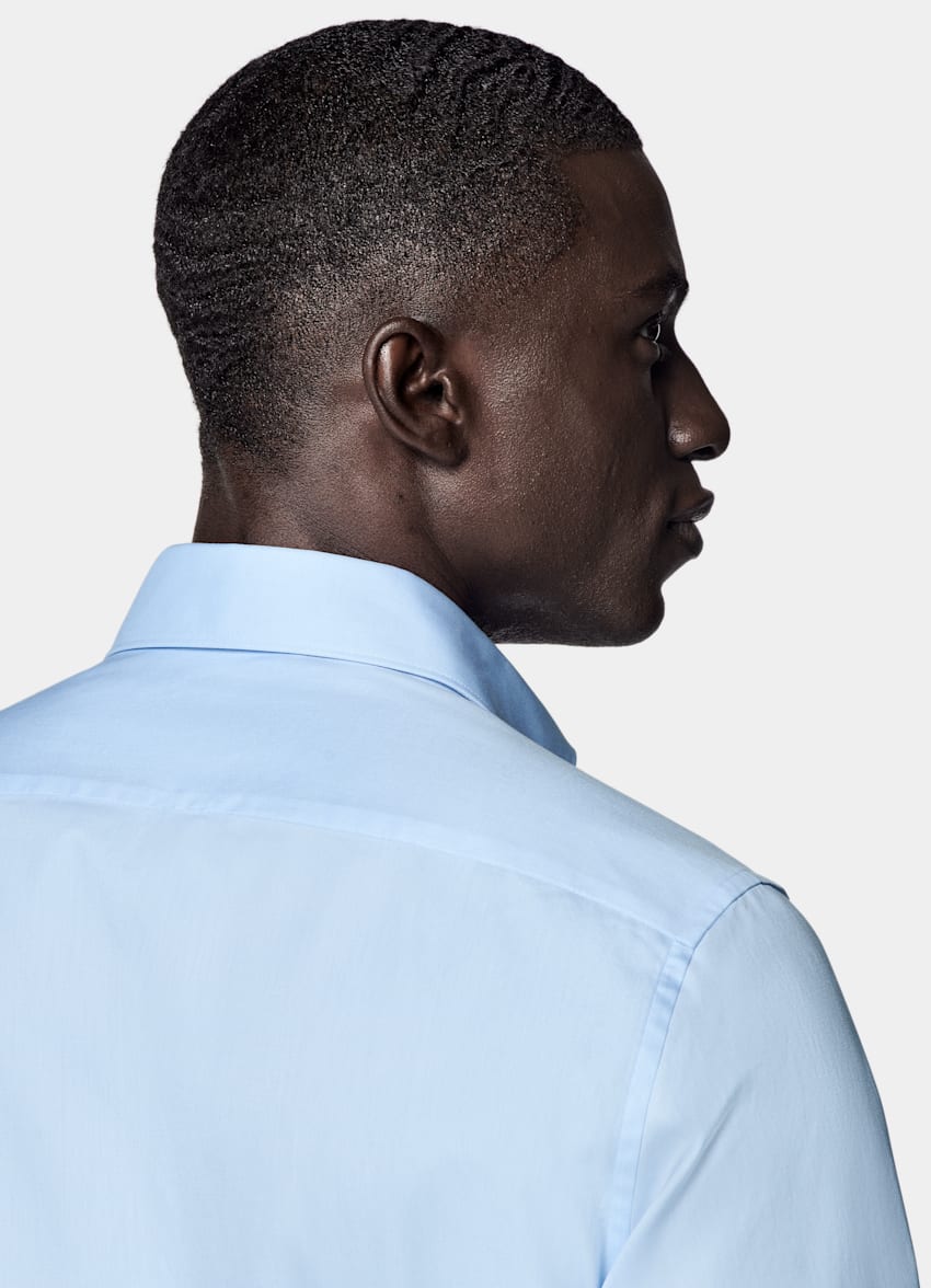 Light Blue Twill Tailored Fit Shirt