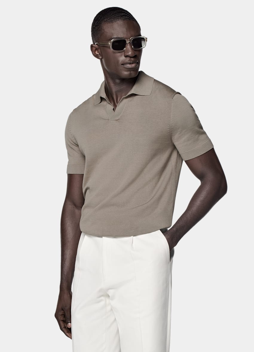 Green Buttonless Polo