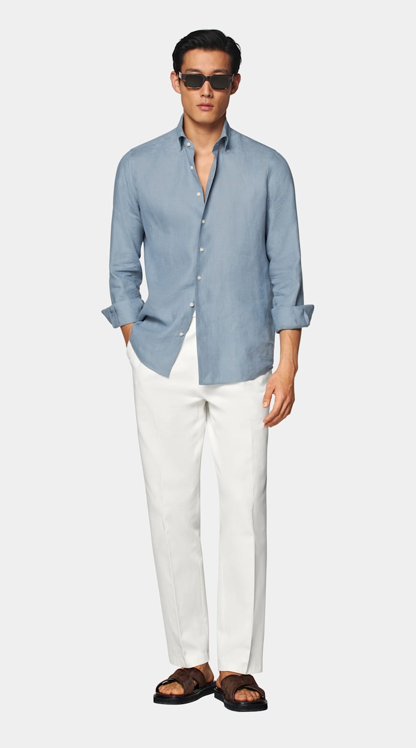 Mid Blue Tailored Fit Shirt