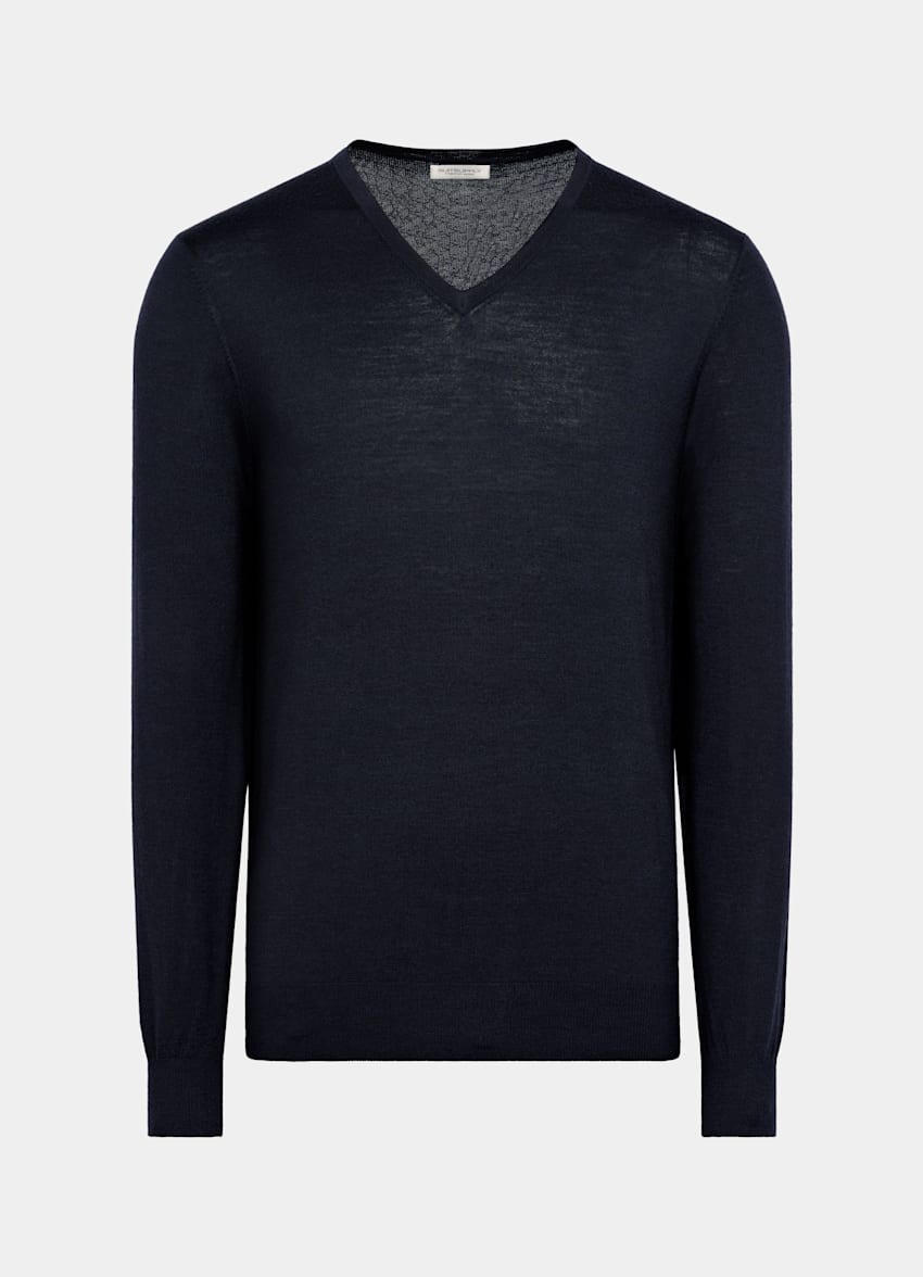 Navy Merino V-Neck