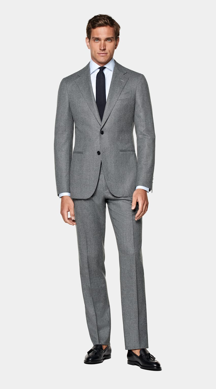 Mid Grey Tailored Fit Havana Suit