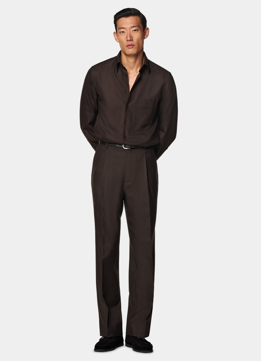 Dark Brown Relaxed Fit Shirt