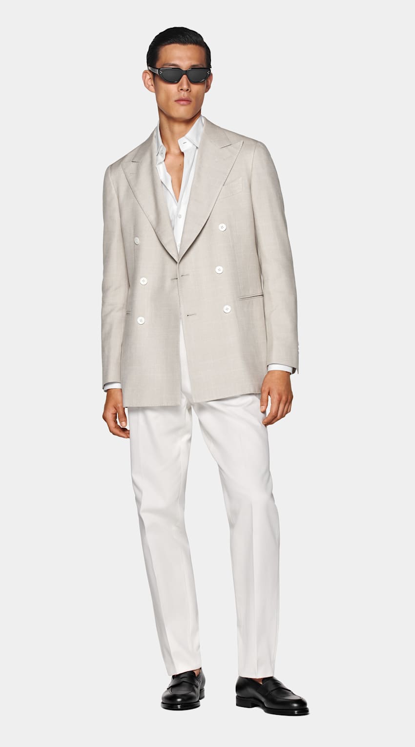 Light Taupe Tailored Fit Havana Blazer