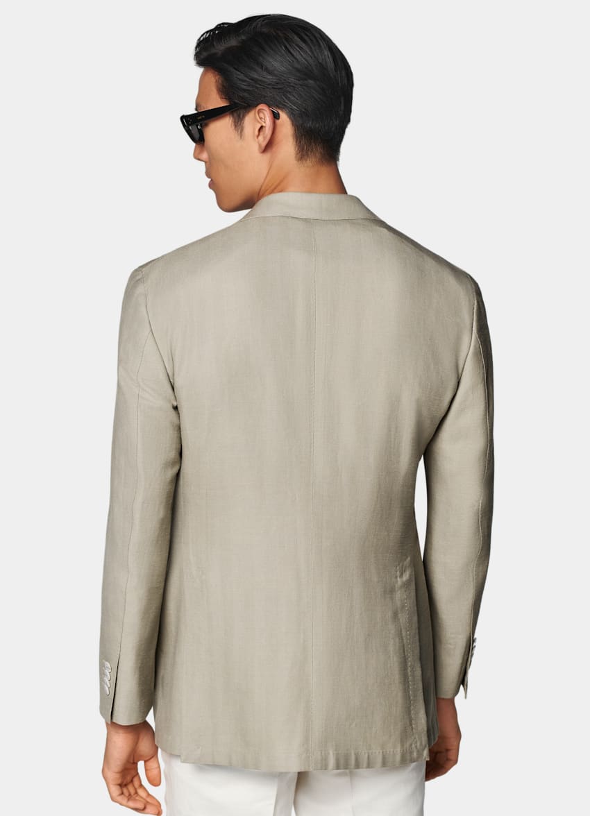Light Green Herringbone Relaxed Fit Roma Blazer
