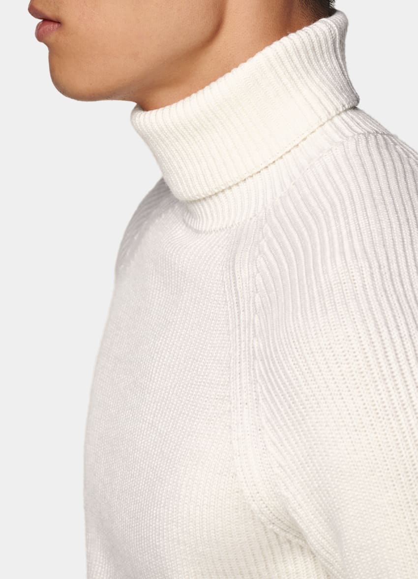 Off-White Merino Ribbed Turtleneck