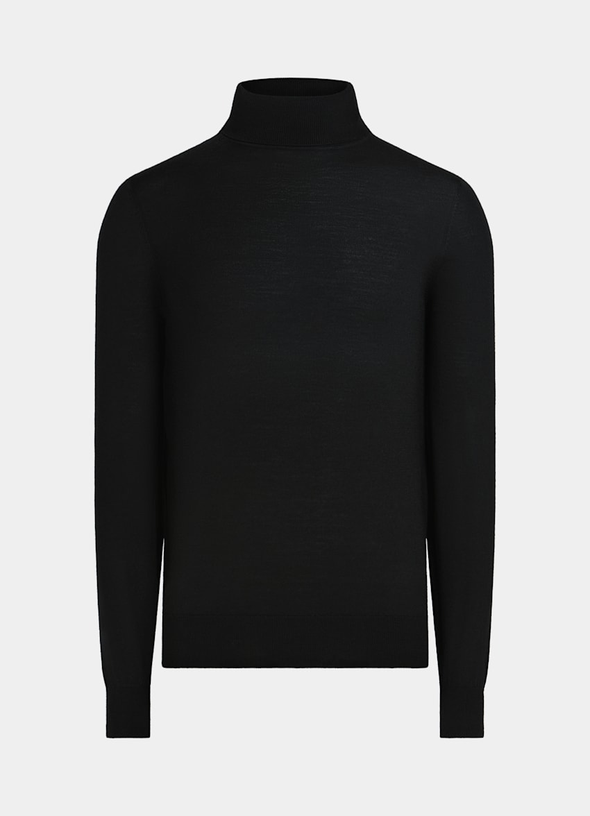 Black Merino Turtleneck