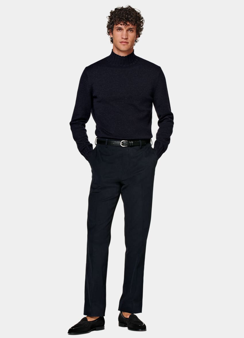Navy Straight Leg Pants