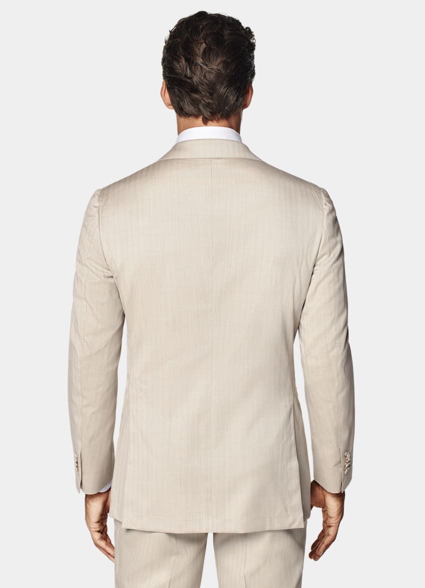 Sand Herringbone Perennial Tailored Fit Havana Suit