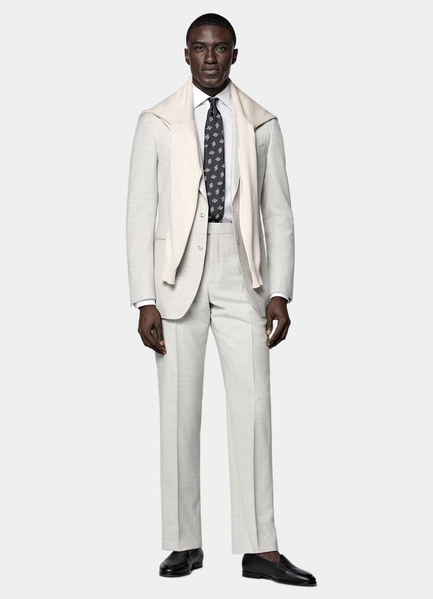 Light Grey Tailored Fit Havana Suit