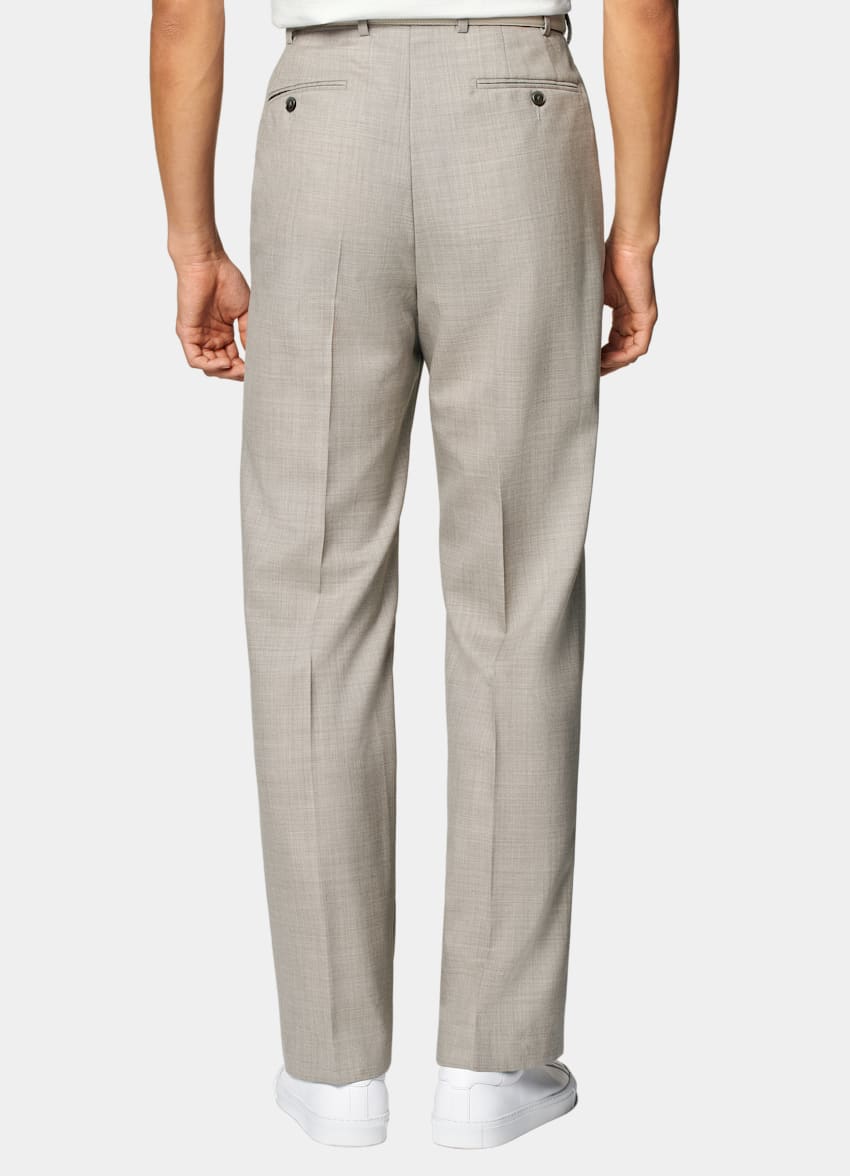 Light Taupe Wide Leg Straight Pants