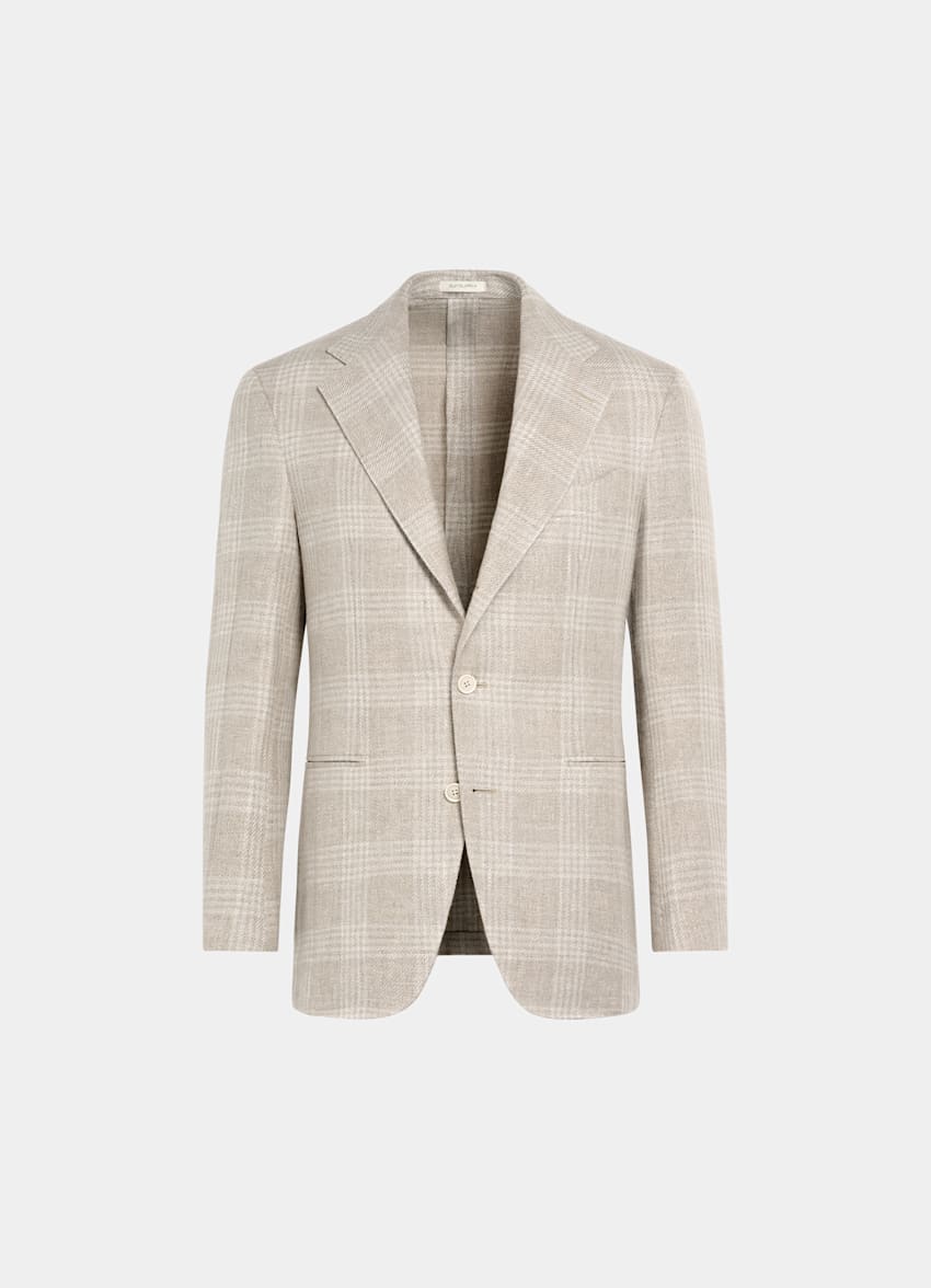 Light Grey Checked Relaxed Fit Roma Blazer