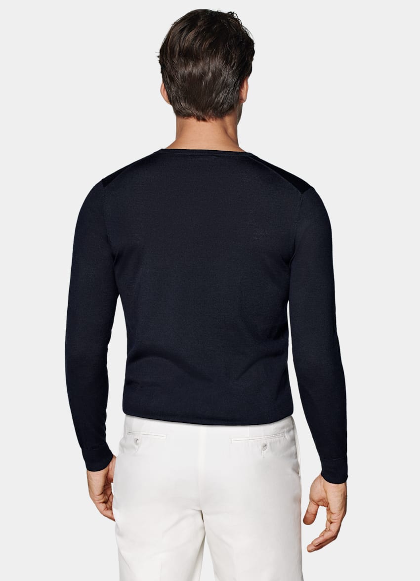 Navy Merino V-Neck