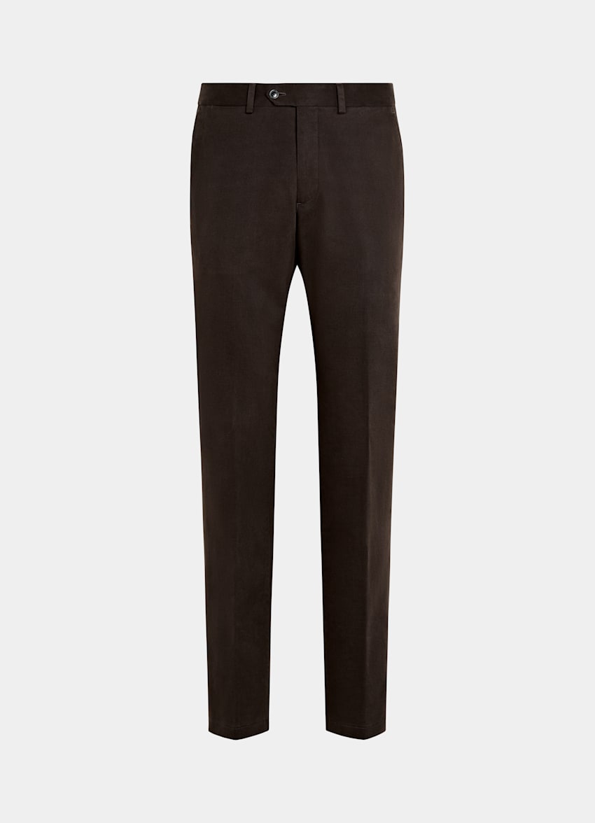 Dark Brown Slim Leg Straight Chinos
