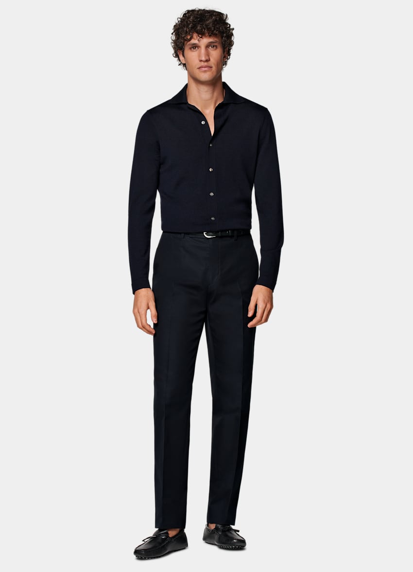 Navy Straight Leg Pants