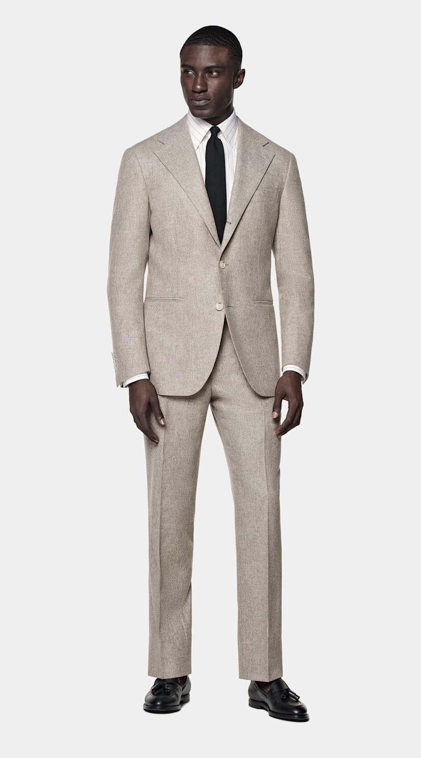 Taupe Relaxed Fit Roma Suit