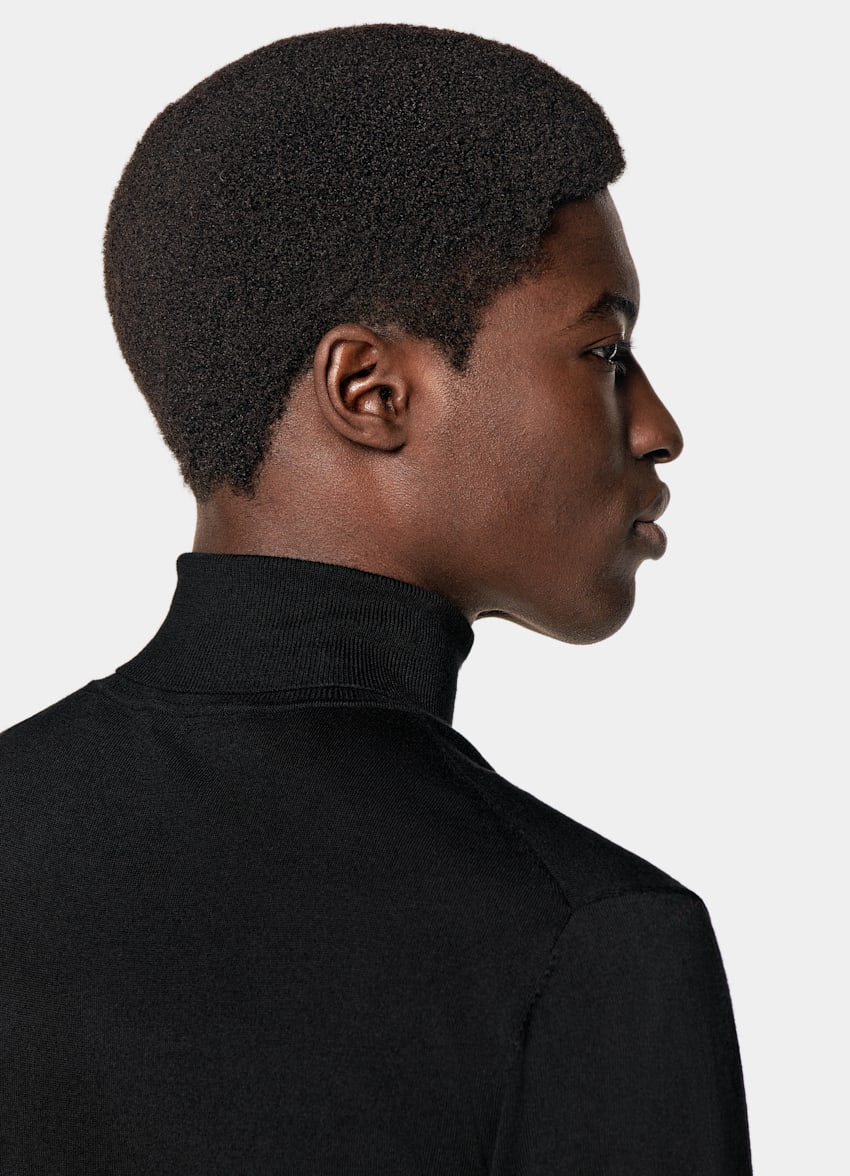 Black Merino Turtleneck
