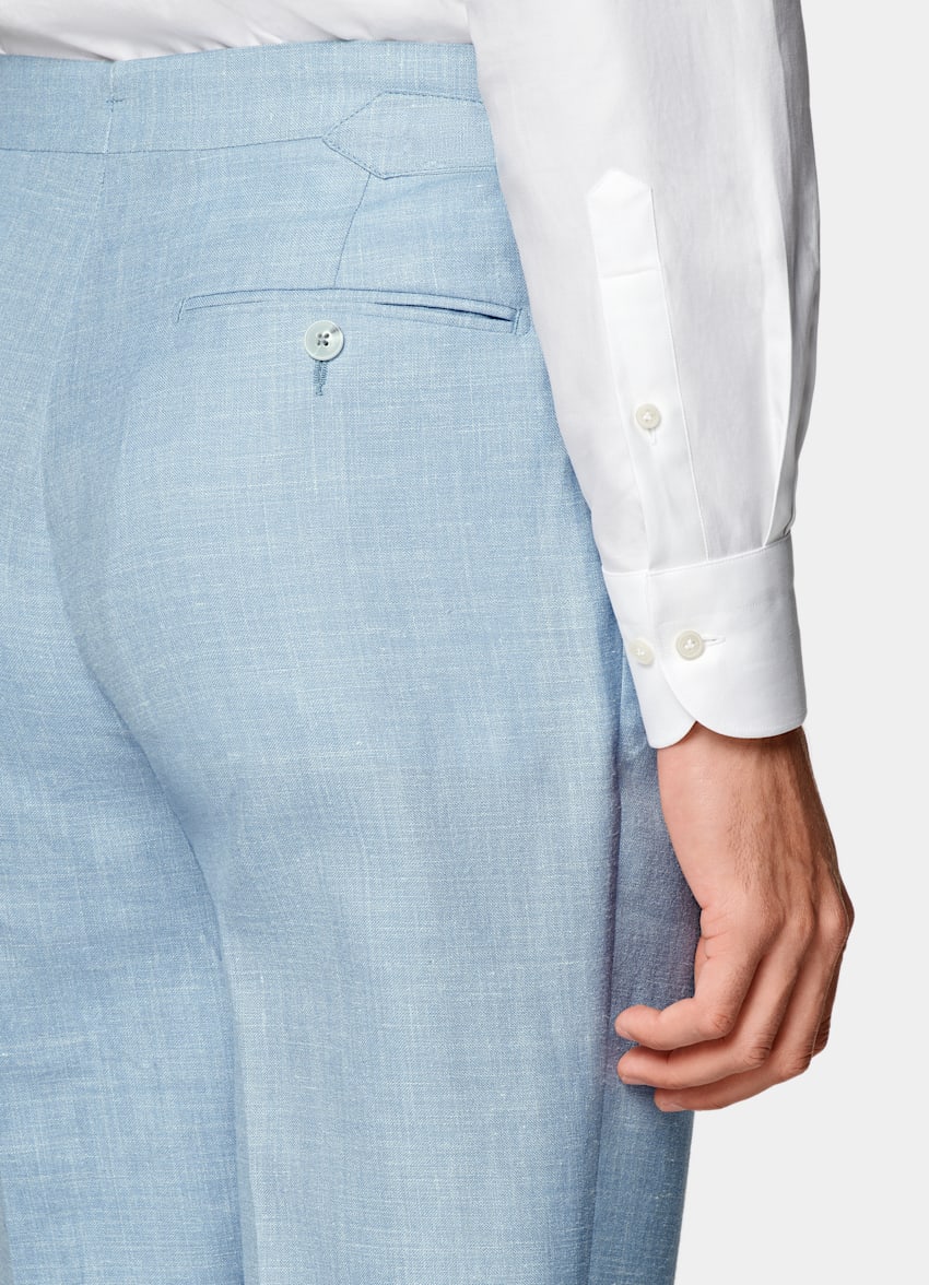 Light Blue Three-Piece Tailored Fit Havana Suit