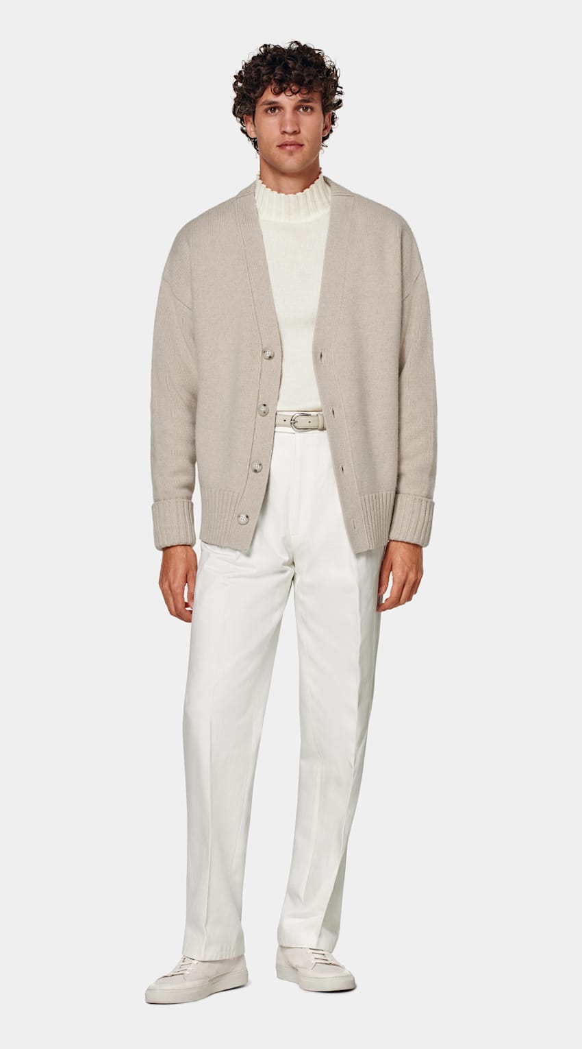 Sand Merino Oversized Cardigan