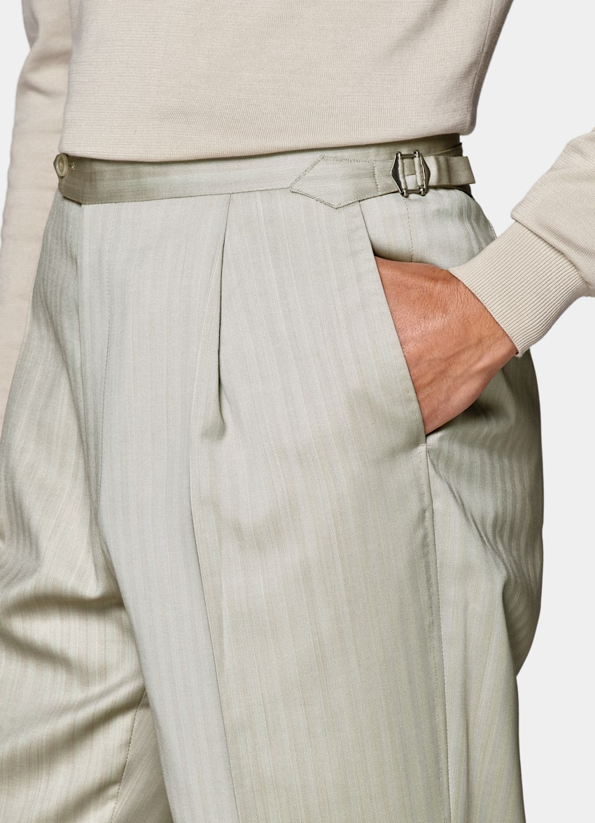 Sand Herringbone Perennial Tailored Fit Havana Suit