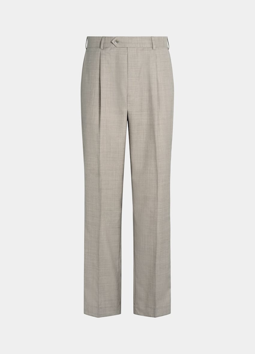 Light Taupe Wide Leg Straight Pants