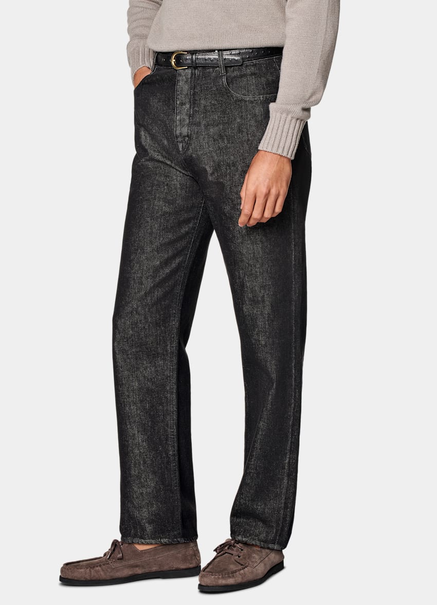 Dark Grey Straight Leg Jeans