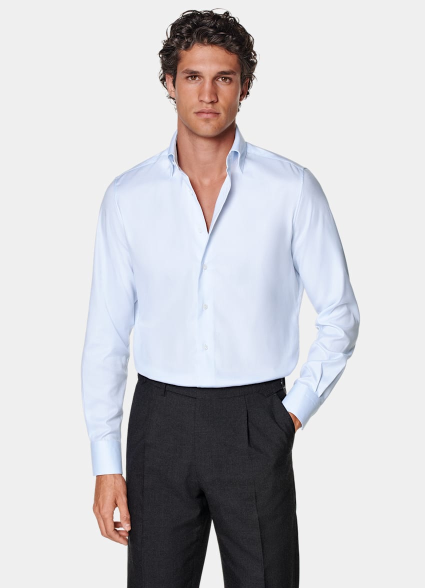 Light Blue Royal Oxford Slim Fit Shirt