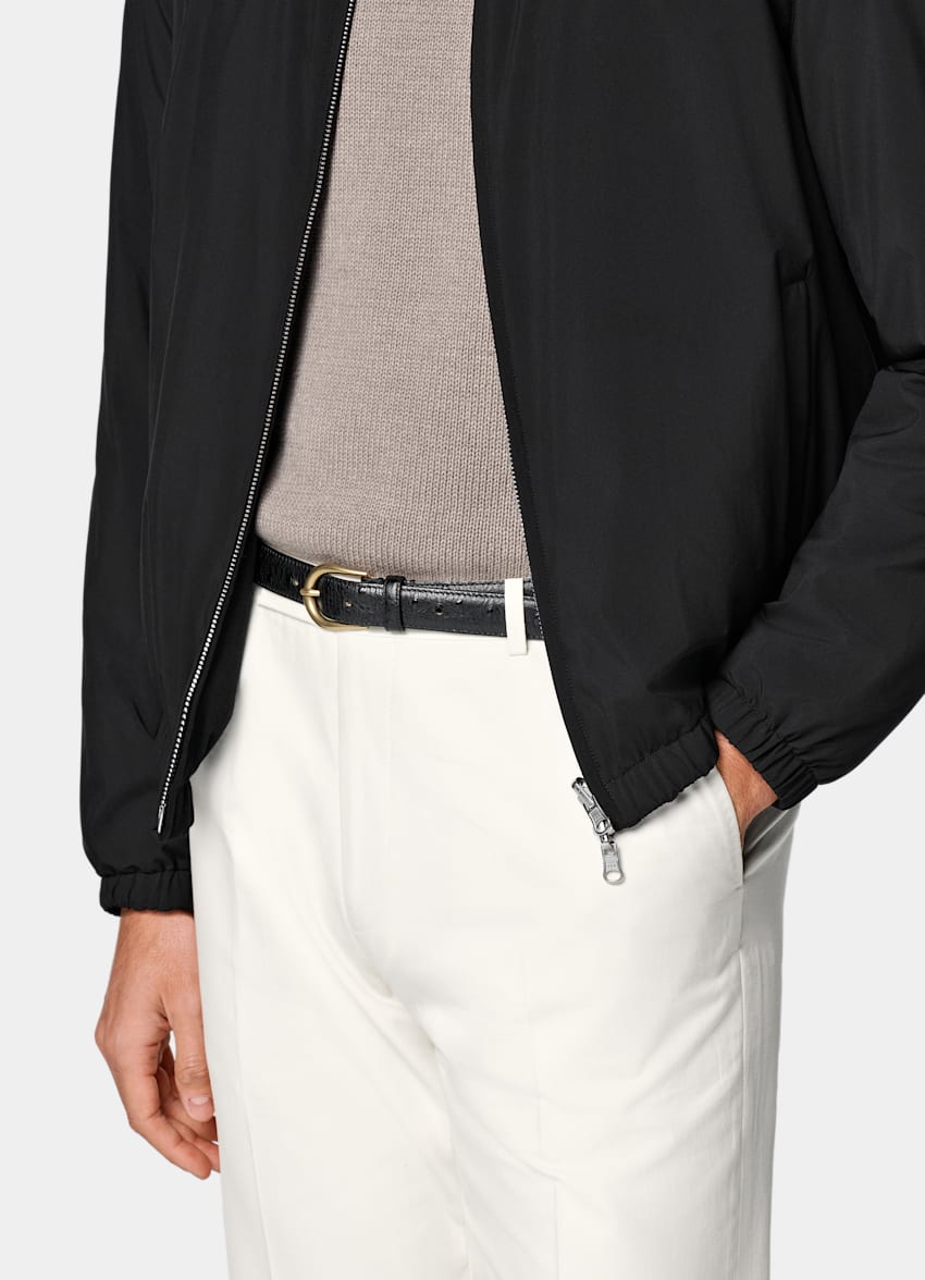 Black Reversible Bomber Jacket