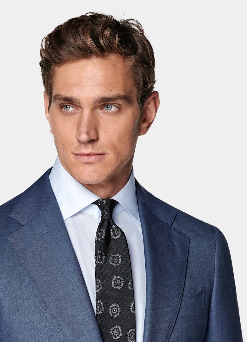 Mid Blue Tailored Fit Havana Suit