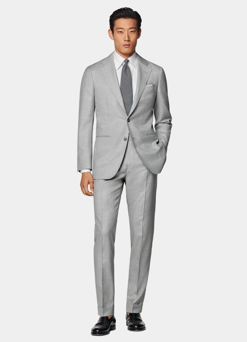 Light Grey Tailored Fit Havana Suit