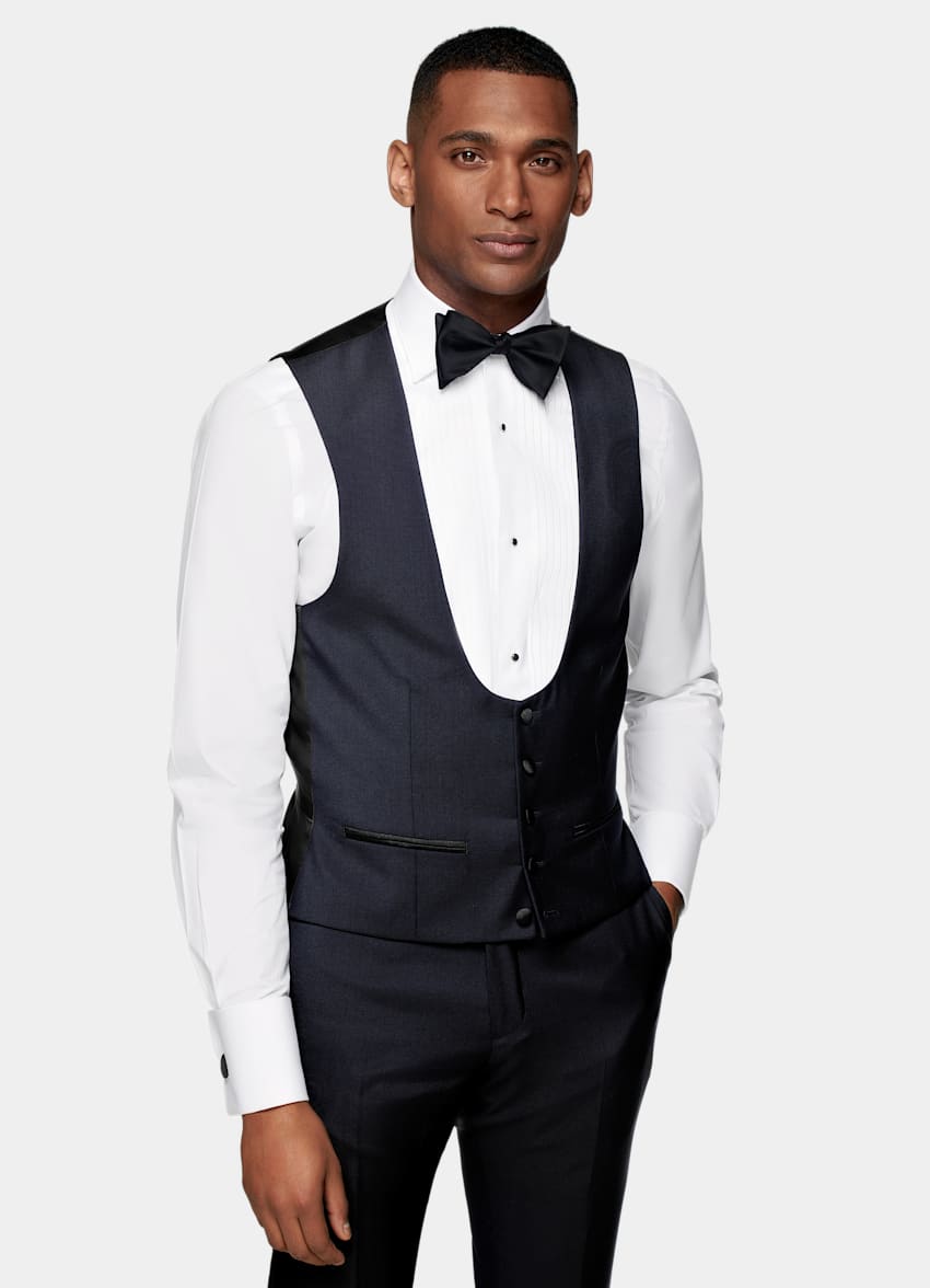 Navy Tuxedo Waistcoat