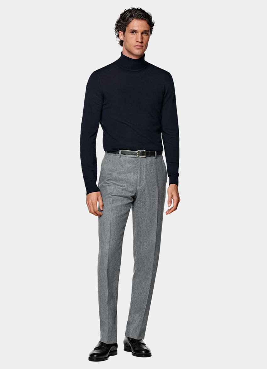 Navy Merino Turtleneck
