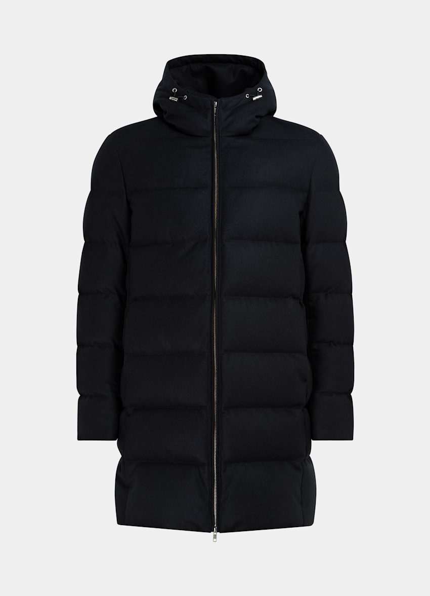 Navy Long Down Jacket